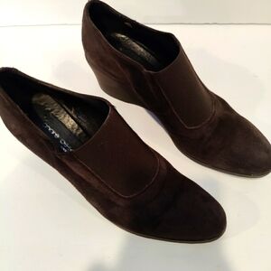 Andre Assous Suede Slip-on Wedge Shoes